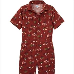 Duluth Trading Co. Womens Heirloon Gardening 7" Short Coveralls XS Gnome NWT
